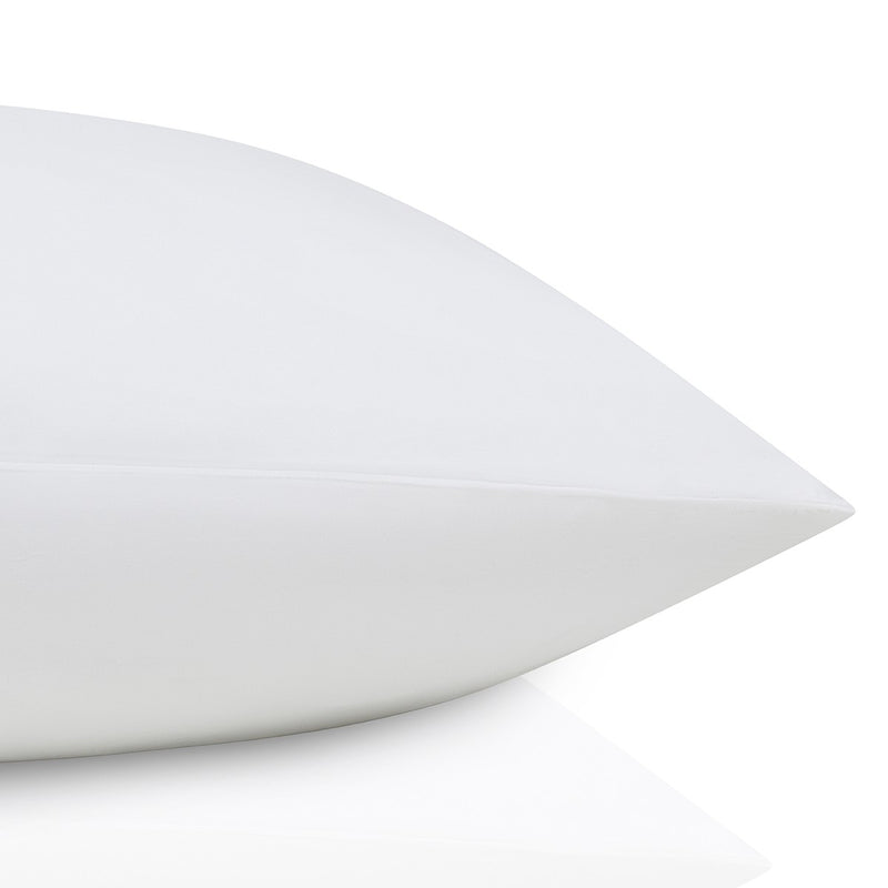 White pillow on a white background.  The Lad Collective bed linen from Shop Meriton Suites.