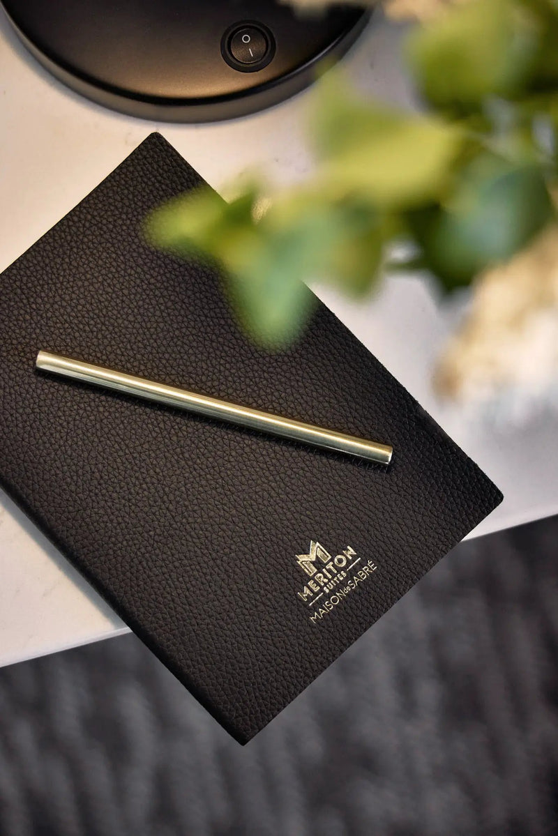Maison de Sabré X Meriton Suites Leather Notebook (Black A5) by MAISON de SABRE. Shop Meriton Suites