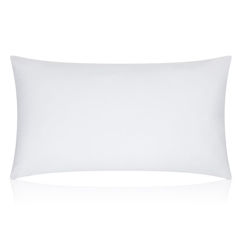 White pillow on a white background.  The Lad Collective bed linen from Shop Meriton Suites.