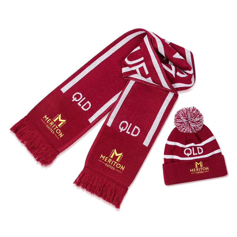 QLD Supporter Scarf & Beanie Bundle by Shop Meriton Suites. Shop Meriton Suites