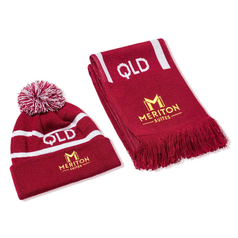 QLD Supporter Scarf & Beanie Bundle by Shop Meriton Suites. Shop Meriton Suites