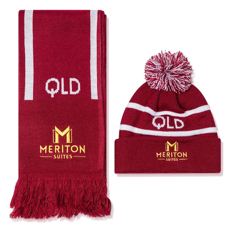 QLD Supporter Scarf & Beanie Bundle by Shop Meriton Suites. Shop Meriton Suites