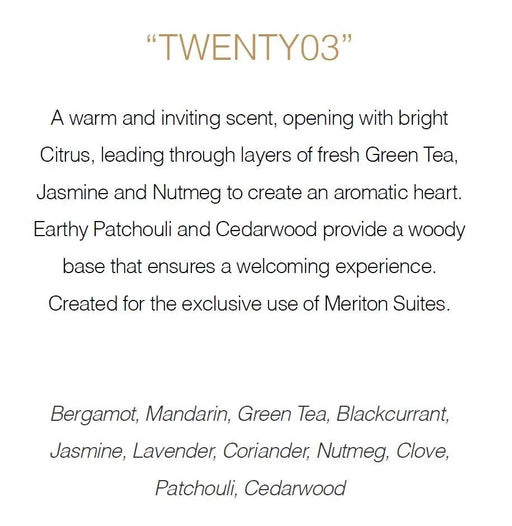 TWENTY 03 the Meriton Suites Interior Fragrance by Shop Meriton Suites. Shop Meriton Suites